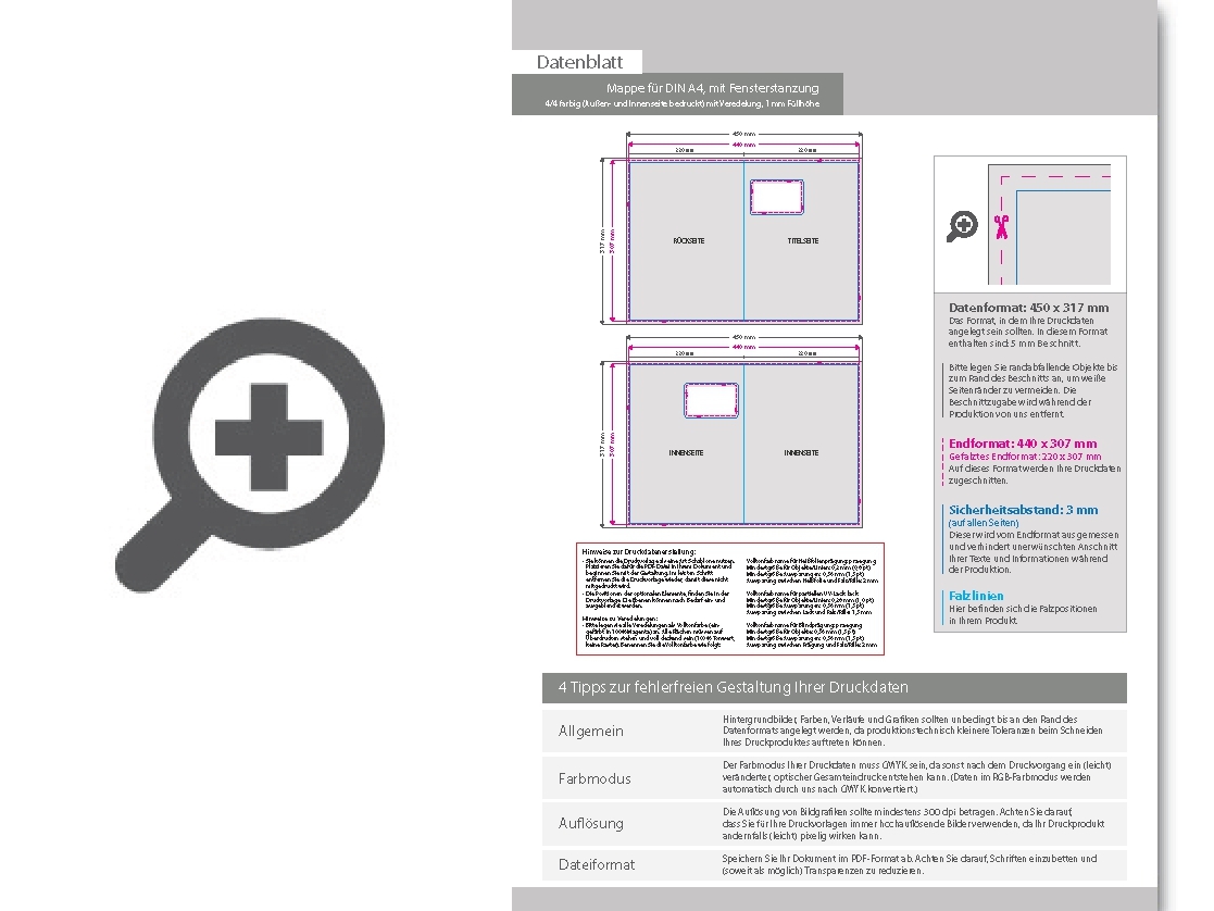 Product Bild mappe_f__r_din_a4__mit_fensterstanzung__4_4_farbig_(au__en-_und_innenseite_bedruckt)__mit_softfeel-folie_und_partieller_uv-lack-veredelung