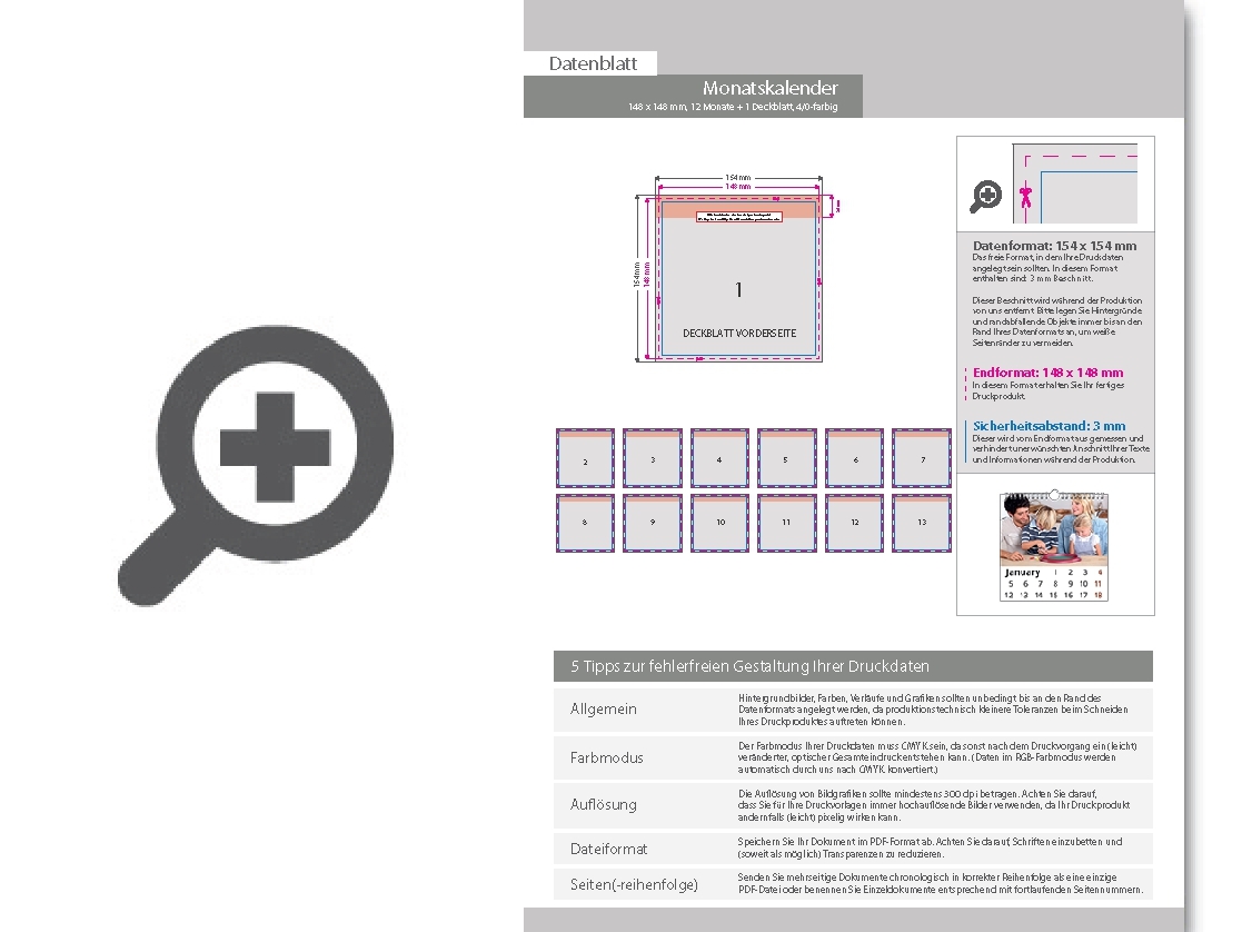 Product Bild monatskalender_13_blatt_(12_monate_+_deckblatt)__einseitig_bedruckt_4_0_farbig__quadrat_(148_x_148_mm)