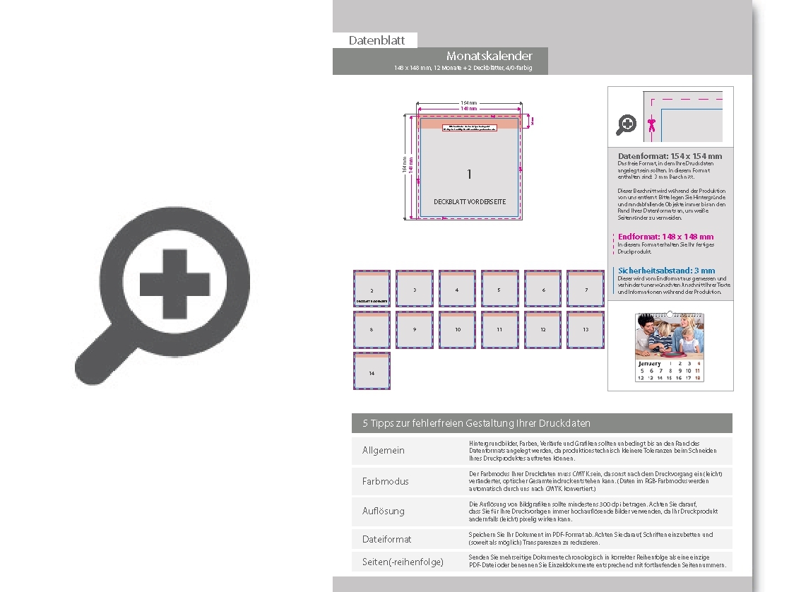 Product Bild monatskalender_14_blatt_(12_monate_+_2_deckbl__tter)__einseitig_bedruckt_4_0_farbig__quadrat_(148_x_148_mm)