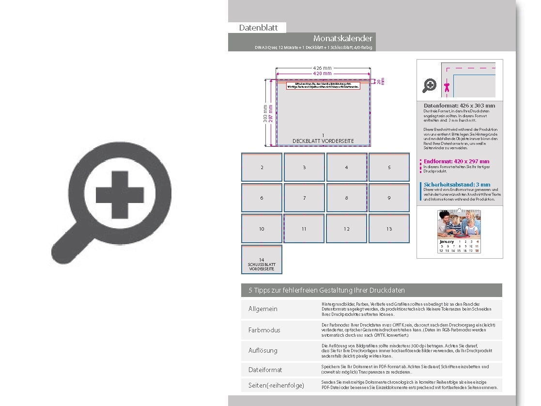 Product Bild monatskalender_14_blatt_(12_monate_+_1_deckblatt_+_1_schlussblatt)__einseitig_bedruckt_4_0_farbig__din_a3_quer_(420_x_297_mm)