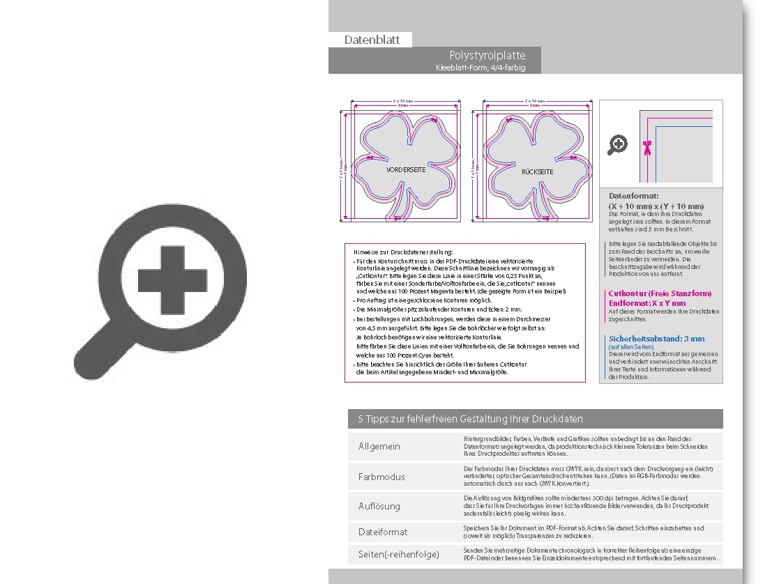 Product Bild polystyrolplatte_in_kleeblatt-form_konturgefr__st___beidseitig_4_4-farbig_bedruckt